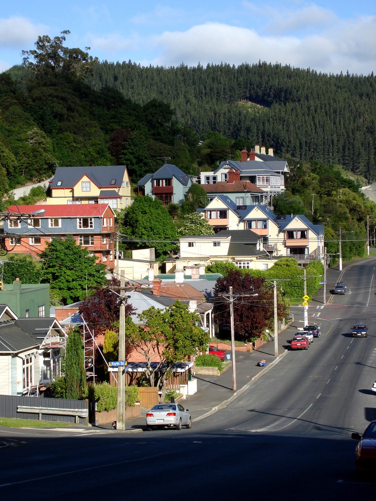 Steep street in Dunedin, New Zealand. Best Honeymoon Destinations