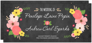 Botanical Chalkboard Flowers Wedding Invitation