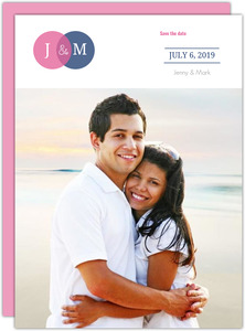 Simple Circle Monogram Save The Date