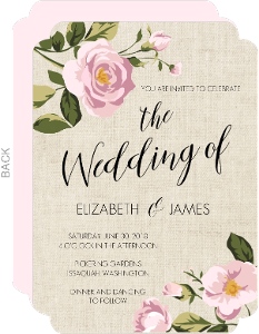 Soft Pink Flowers Wedding Invitation
