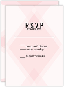 Geometric Pink Blush Pattern Wedding Response Card