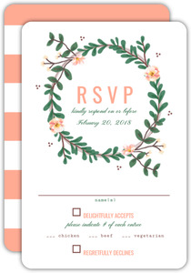 Spring Greenery Wreath Wedding Resonse Card