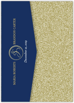 Gold Shimmer Pocketfold Wedding Invitation