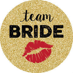 Team Bride Faux Gold Glitter Button