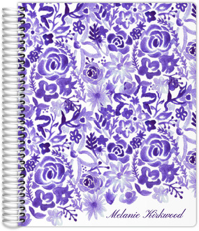 Purple Watercolor Floral Wedding Journal
