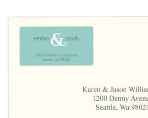 Blue and White Wintry Address Label