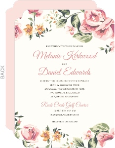 Pink Roses Wedding Invitation