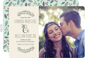 Botanical Wreath Save the Date Announcement