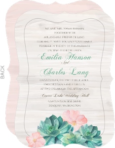 Watercolor Succulents Wedding Invitation