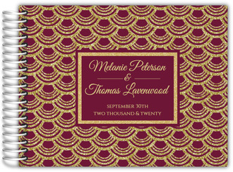 Burgundy Red & Gold Wedding Guest Book