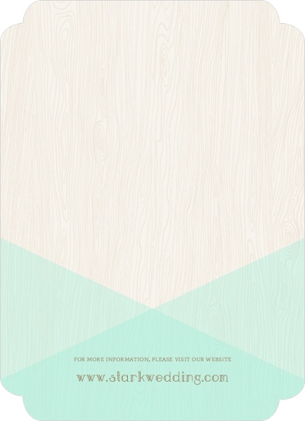 Rustic Woodgrain & Mint Wedding Invitation