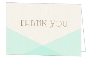 Rustic Woodgrain & Mint Thank You Card