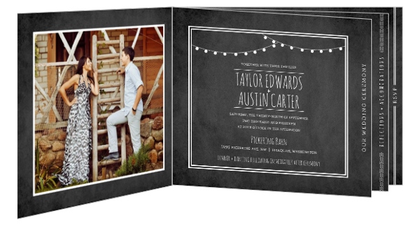 Rustic Barn Chalkboard Wedding Booklet Invitation