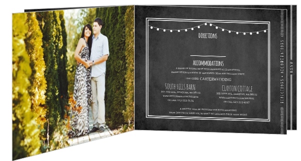 Rustic Barn Chalkboard Wedding Booklet Invitation