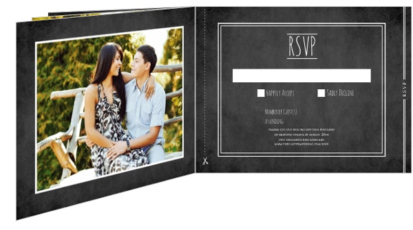 Rustic Barn Chalkboard Wedding Booklet Invitation