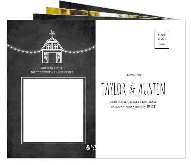 Rustic Barn Chalkboard Wedding Booklet Invitation
