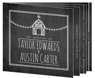 Rustic Barn Chalkboard Wedding Booklet Invitation