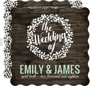 Rustic Wood Baby's Breath Wedding Program