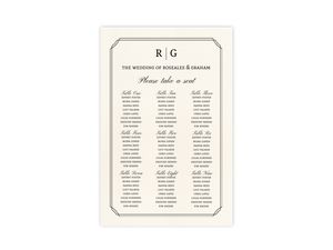Traditional Double Frame Wedding Seating Chart Poster