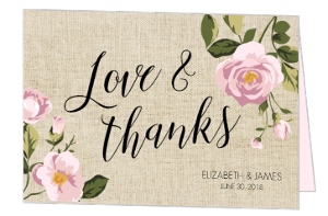 Soft Pink Flowers Thank You Card