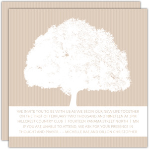 Dusty Rose and White Grand Tree Wedding Invitation