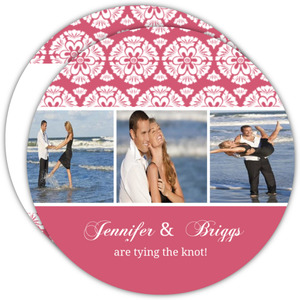 Papaya and White Floral Pattern Save The Date