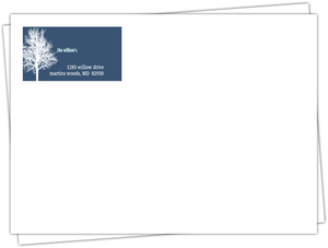 Navy Blue Winter Tree Return Address Envelope