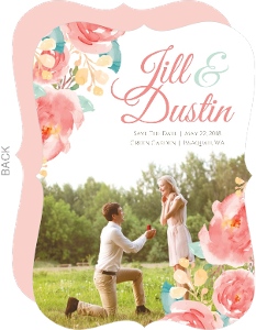 Pink Elegant Watercolor Flower Save the Date