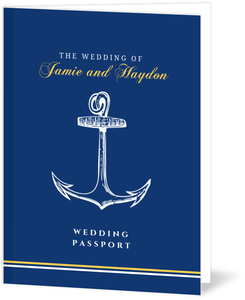 Blue and Yellow Anchor Destination Wedding Invitation