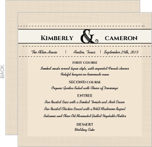 Western Love Wedding Menu