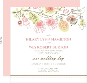 Spring Floral Border Wedding Invitation