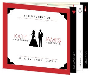 Red Infographic Icons Wedding Invitation