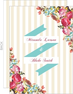 Pink Romantic Flowers Wedding Invitation