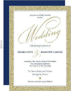 Gold Shimmer Wedding Invitation