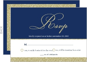 Gold Shimmer Wedding Response Card