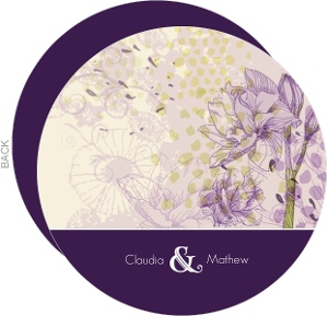 Elegant Purple Floral Wedding Invitation