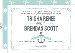 Mint Pastel Nautical Beach Wedding Invitation