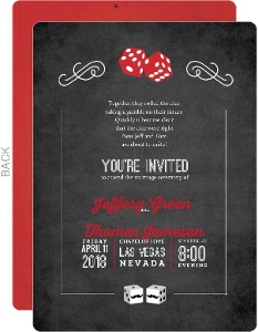 Rustic Dice Las Vegas Wedding Invitation