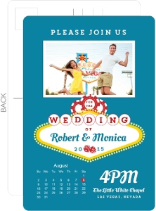 Vegas Neon Sign Wedding Invitation Postcard