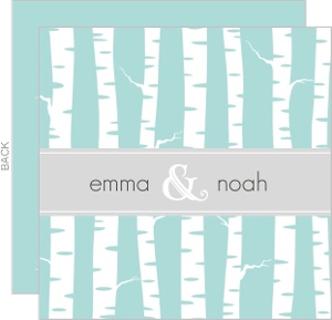 Blue and White Wintry Wedding Invitation