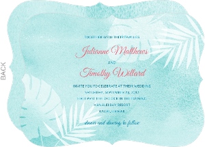 Tropical Watercolor Palms Wedding Invitation