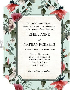 Vintage Mint Botanical Wedding Invitation