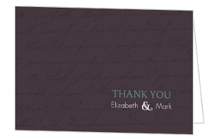 Plum and Sage Script Thank You Card