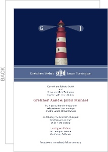 Cape Cod Lighthouse Wedding Invitation