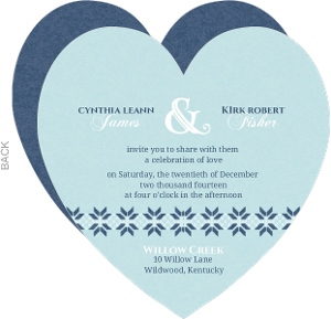 White and Navy Sweater Holiday Wedding Invitation