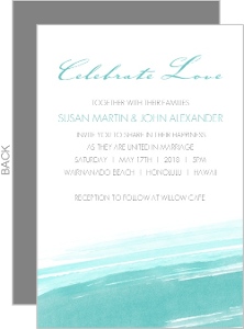 Blue Watercolor Beach Wedding Invitation