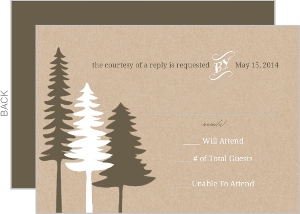 Rustic Pine Trees Response Card