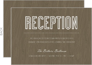 Wood Grain Rustic Reception Enclosure Card