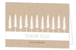 Rustic Pine Trees Thank You Card