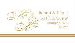 Gold Mr and Mrs Address Label